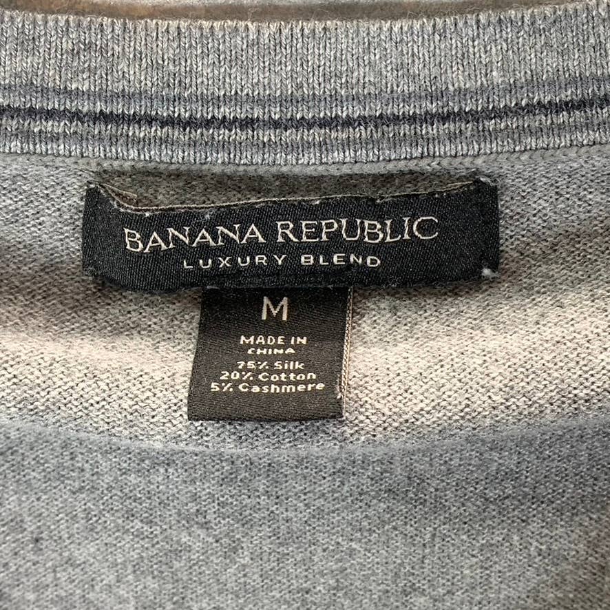 BANANA REPUBLIC Men's Grey Heather Luxury Blend V-Neck Pullover Sweater SZ M