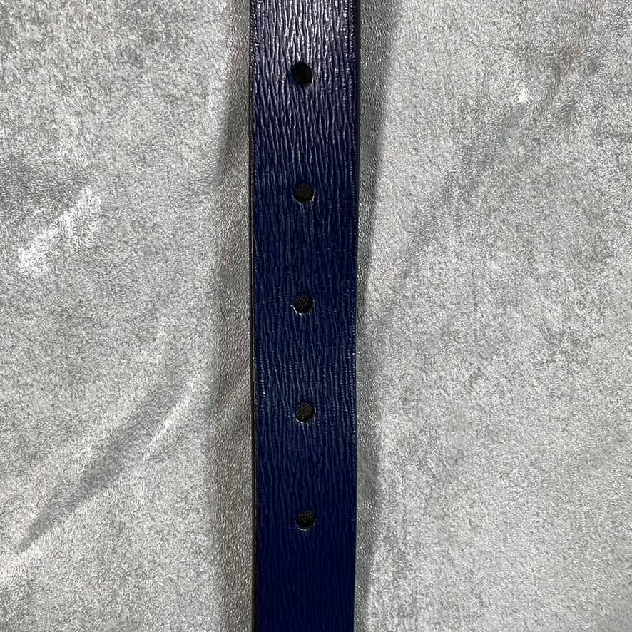 LAUREN RALPH LAUREN Women's Navy/Papay Saffiano To Smooth Reversible Belt SZ M