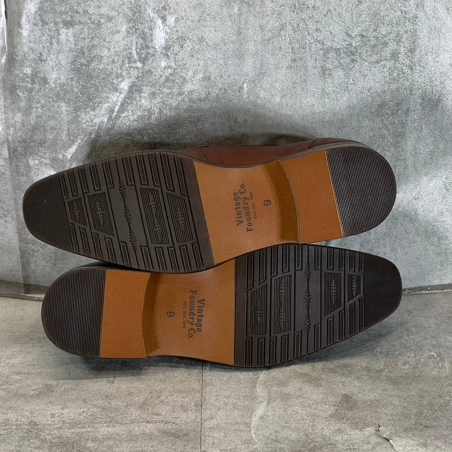 VINTAGE FOUNDRY CO. Men's Brown Leather Morris Lace-Up Oxford Shoes SZ 9