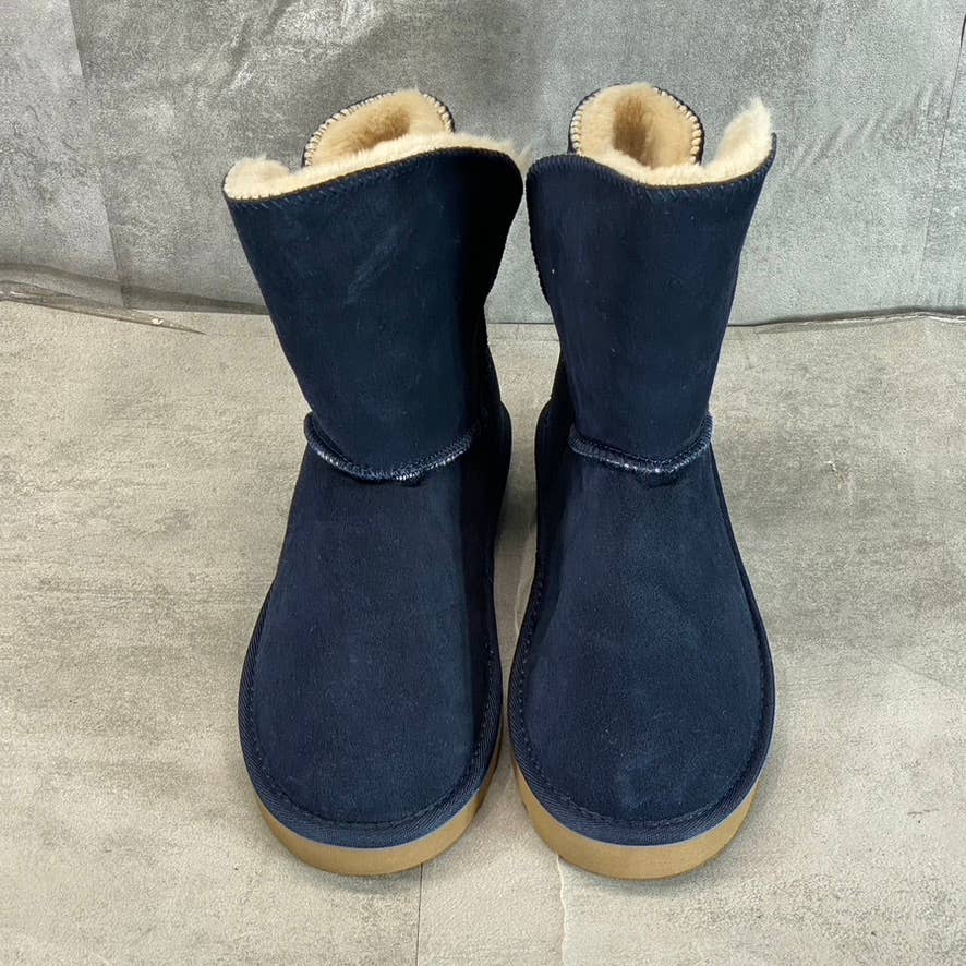 STYLE & CO Women's Navy Teenyy Cold-Weather Faux-Fur Spilt-Shaft Boots SZ 9