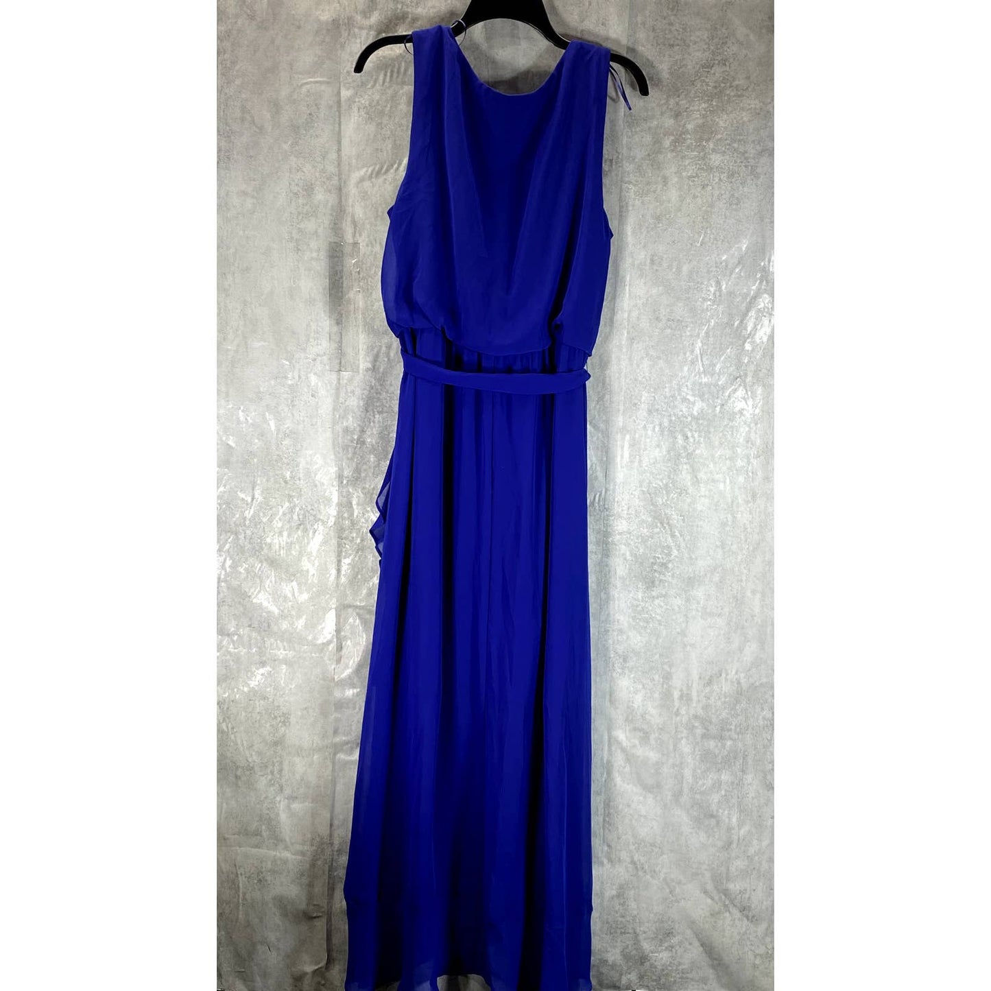 SLNY Fashion Women's Royal Blue Surplice Sleeveless High-Low Maxi Dress SZ 14