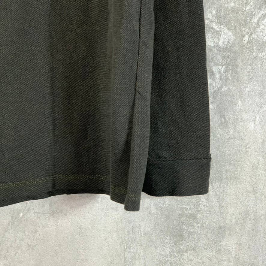 MARC ANTHONY Men's Black Slim-Fit French Terry Crewneck Long-Sleeve Shirt SZ L