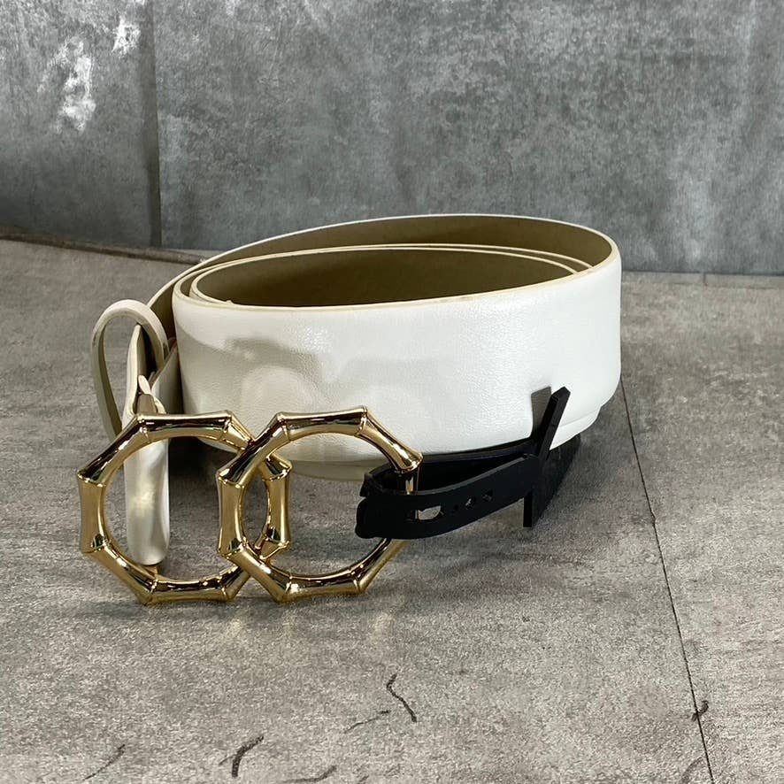 INC INTERNATIONAL CONCEPTS Women's White Double-Circle Bamboo-Buckle Belt SZ XL
