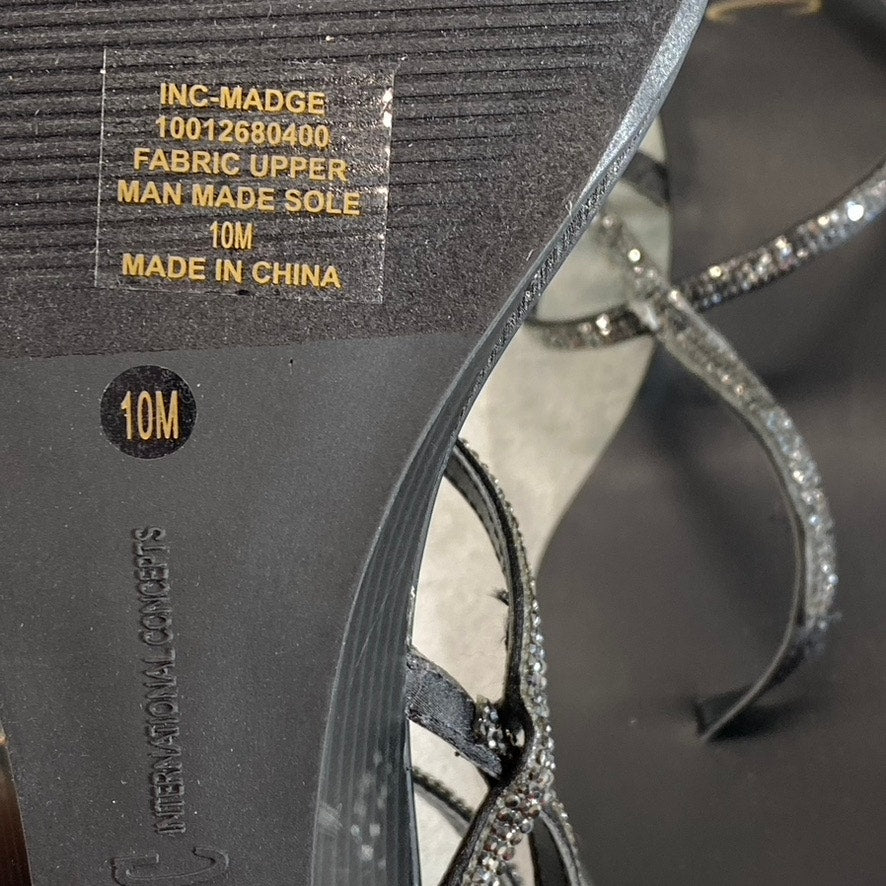 INC INTERNATIONAL CONCEPTS Bling Madge Strappy Almond-Toe Wedge Sandals SZ 10