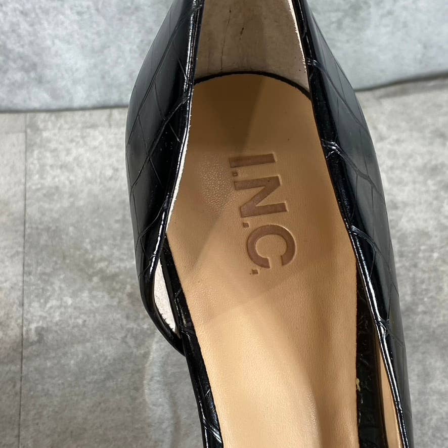 INC INTERNATIONAL CONCEPTS Women's Black Croc Pointed-Toe D'Orsay Pumps SZ 10