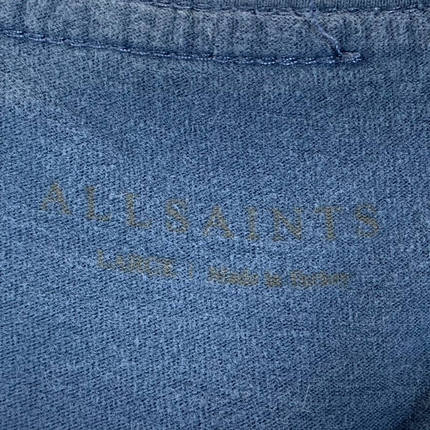 ALLSAINTS Men's Blue Brace Brushed Cotton Crewneck Short-Sleeve T-Shirt SZ L