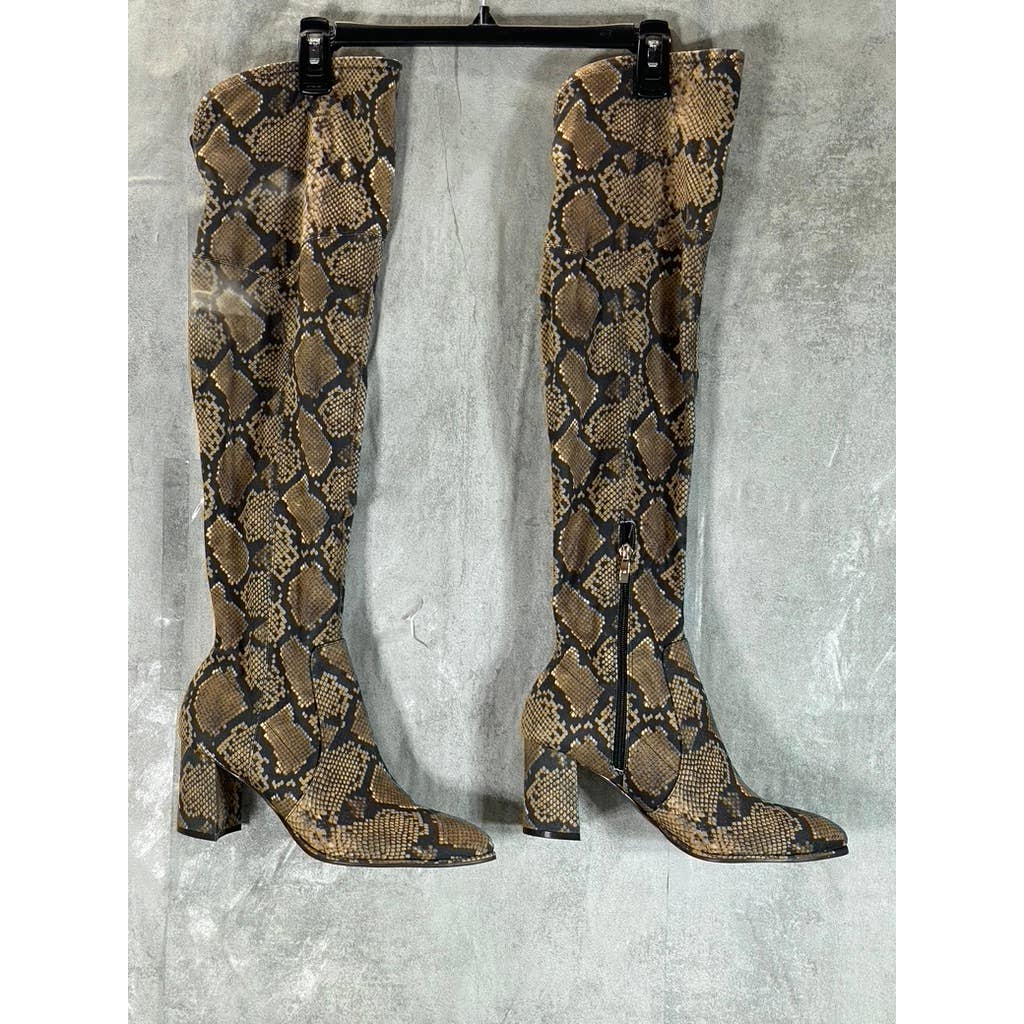 MARC FISHER Women's Snake Multi Luley Almond-Toe Over-The-Knee Boots SZ 10