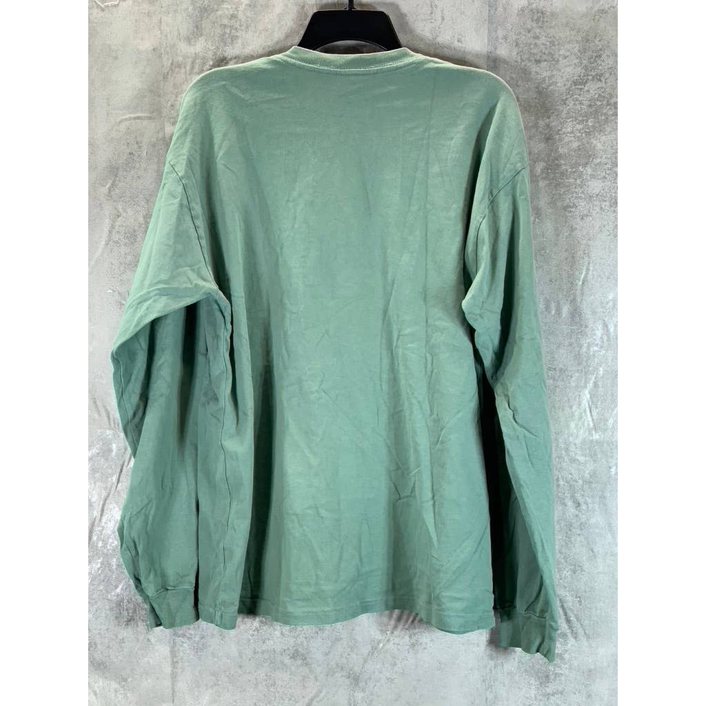 OBEY GIANT Men's Army Green Crewneck Logo Long-Sleeve T-Shirt SZ M