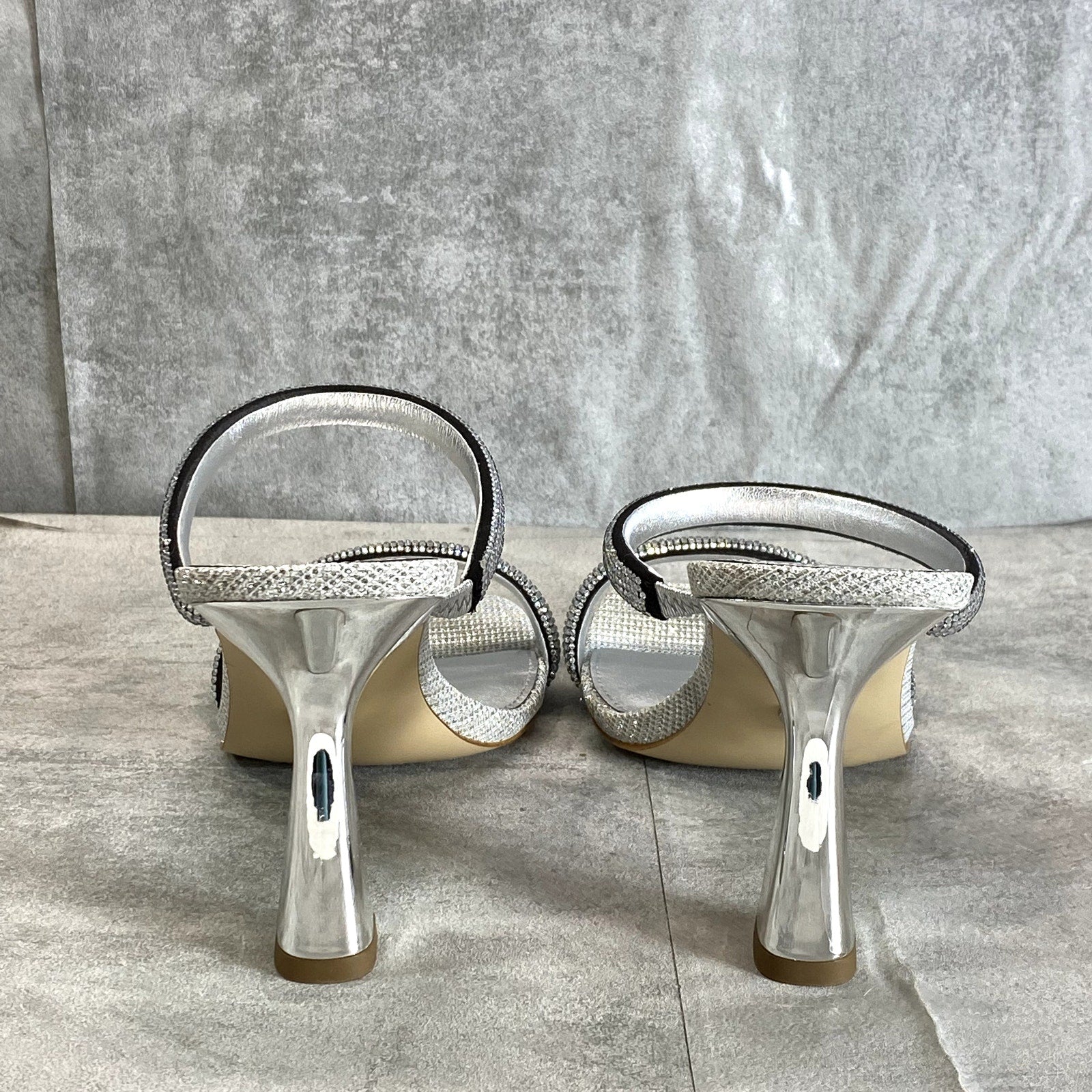 MICHAEL MICHAEL KORS Women's Silver Rhinestone Embellished Clara Dress Sandals