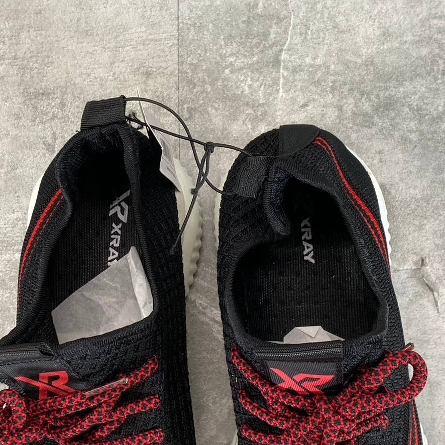 XRAY FOOTWEAR Men's Black/Red Knit Breathable Niko Lace-Up Sneakers SZ 7.5