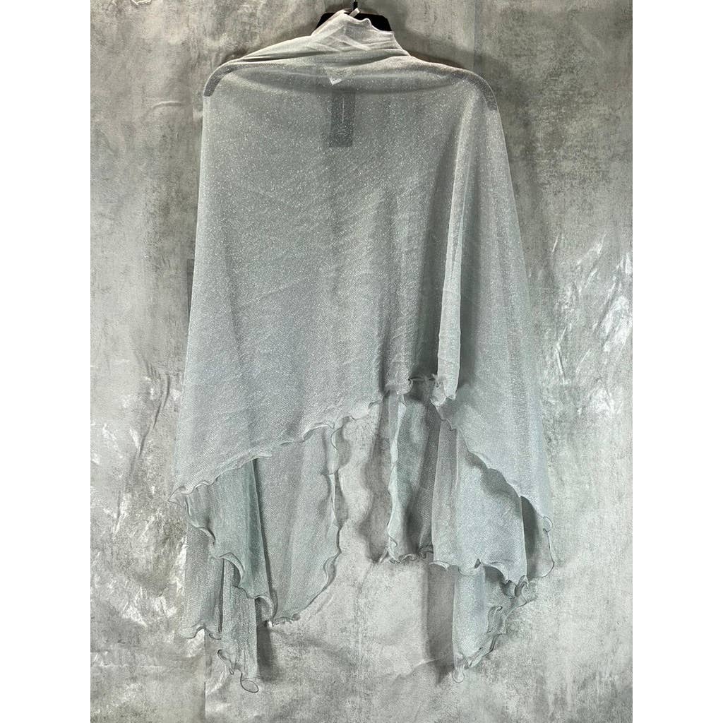 INC INTERNATIONAL CONCEPTS Women's Silver Metallic Ruffle-Edge Evening Wrap