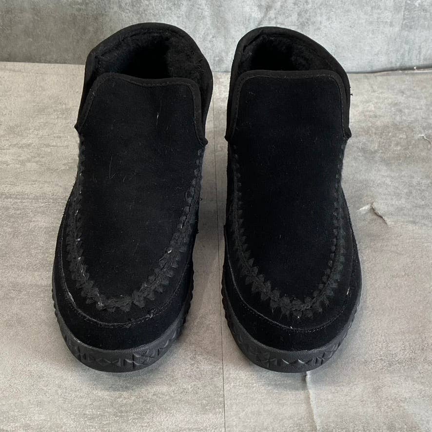 MUK LUKS Women's Black Street Queens Memory Foam Round-Toe Slip-On Boots SZ N/A