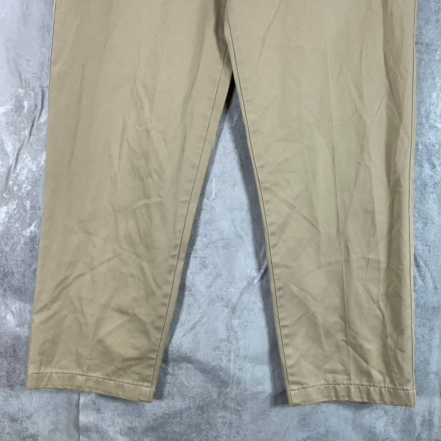 LANDS' END Men's Tan Traditional-Fit Straight-Leg Chino Pants SZ 32