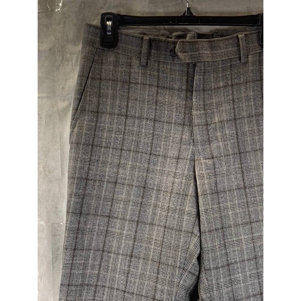 BAR III Men's Grey Plaid Slim-Fit Flat Front Suit Pants SZ 30X32