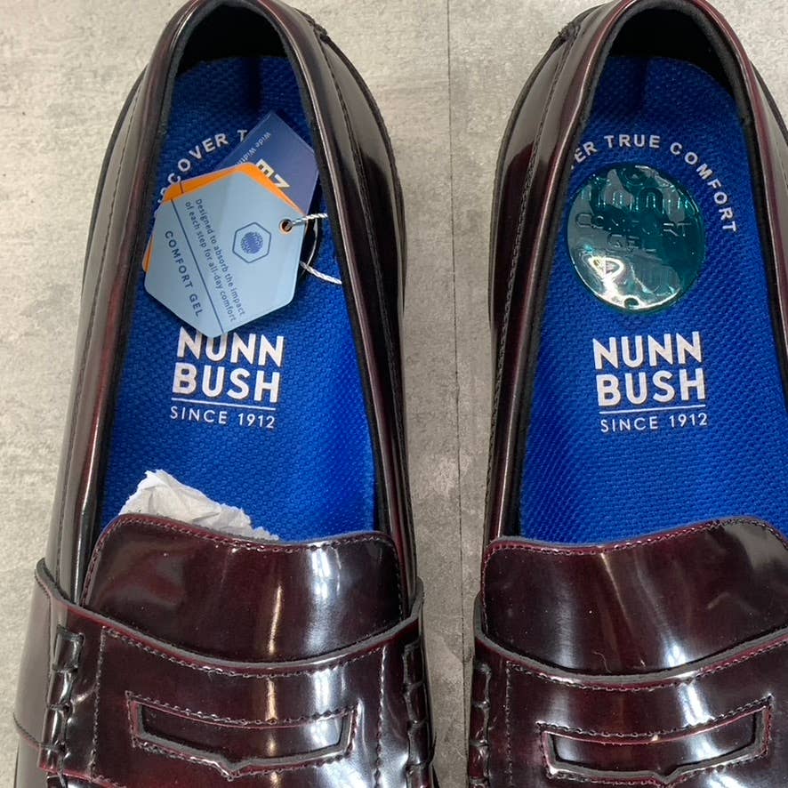 NUNN BUSH Men's Burgundy Multi Lincoln Moc Toe Penny Loafer SZ 14