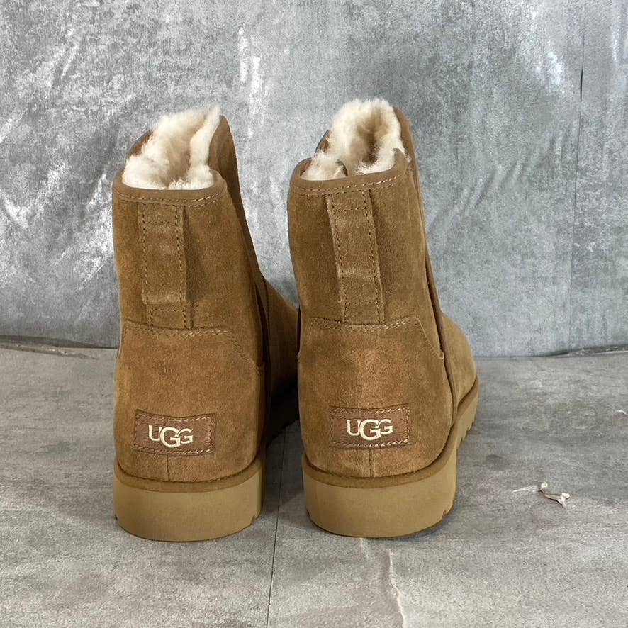 UGG Women's Cognac Suede Cory II Round-Toe Pull-On Wedge Winter Boots SZ 7.5