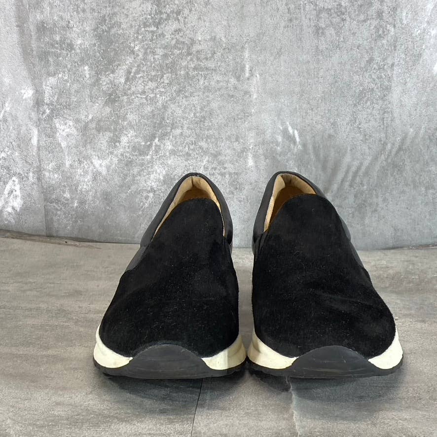 NATURALIZER Women's Black Suede-Leather Selah Slip-On Sneakers SZ 9.5