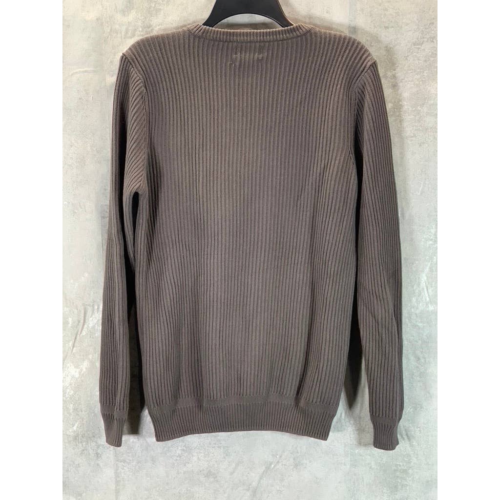 ZARA MAN Men's Brown Knit Crewneck Cotton Pullover Sweater SZ M