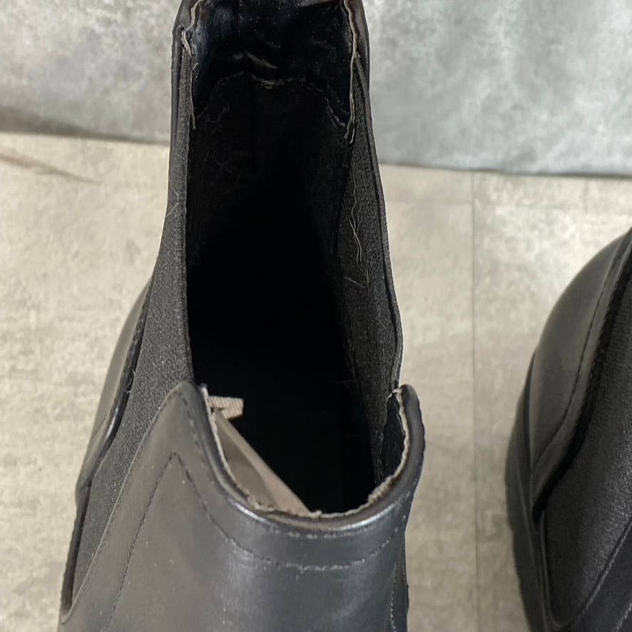 MIA Women's Black Malta Faux-Leather Cayson Round-Toe Platform Slip-On Boots SZ8