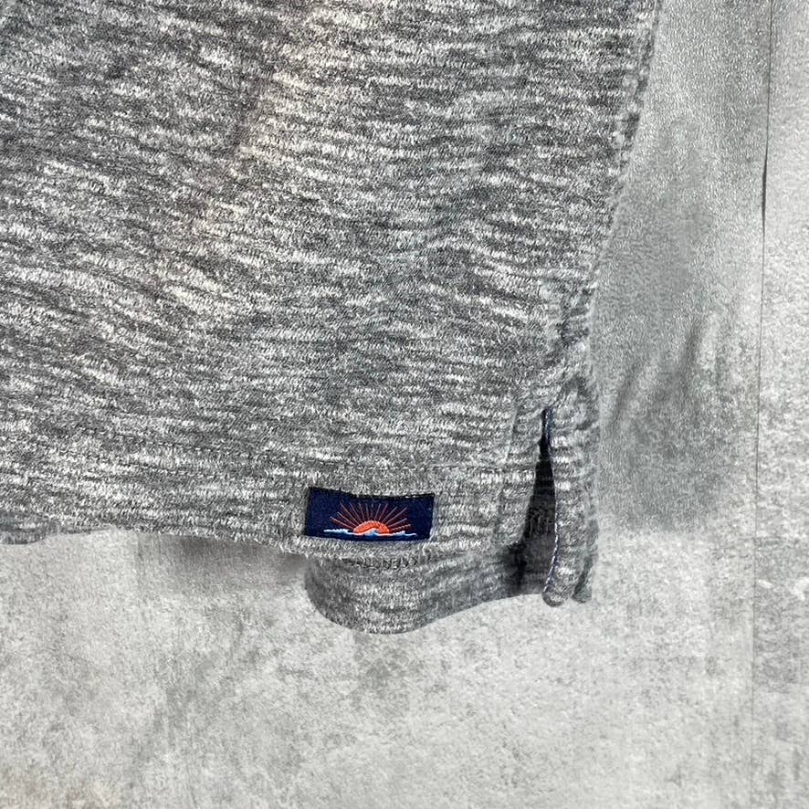 FAHERTY BRAND Men's Heather Grey 3-Button Short-Sleeve Polo Shirt SZ M