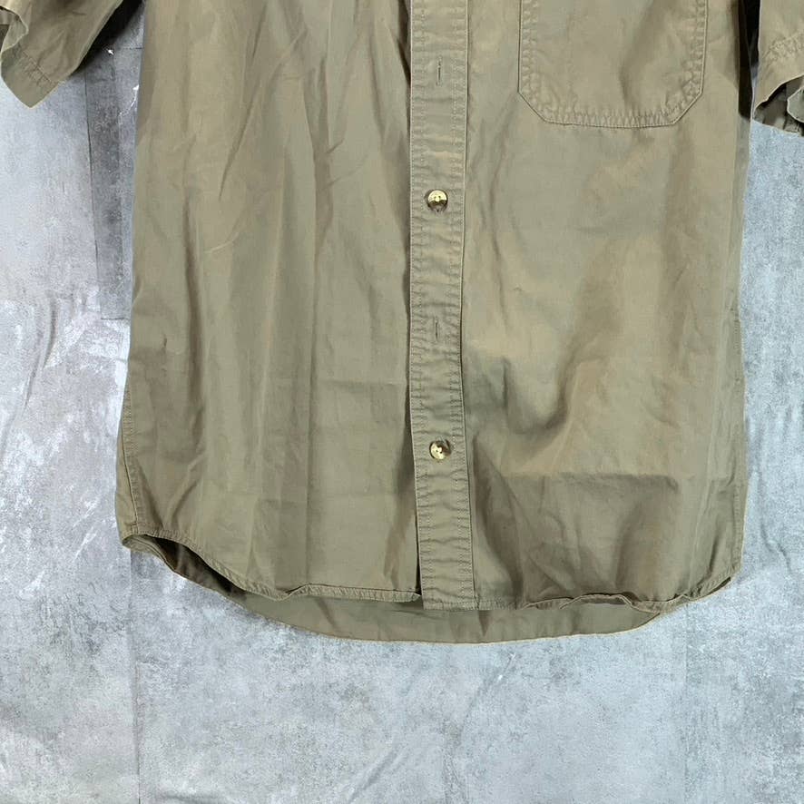 EDDIE BAUER Men's Brown Cotton Short-Sleeve Button-Up Shirt SZ S