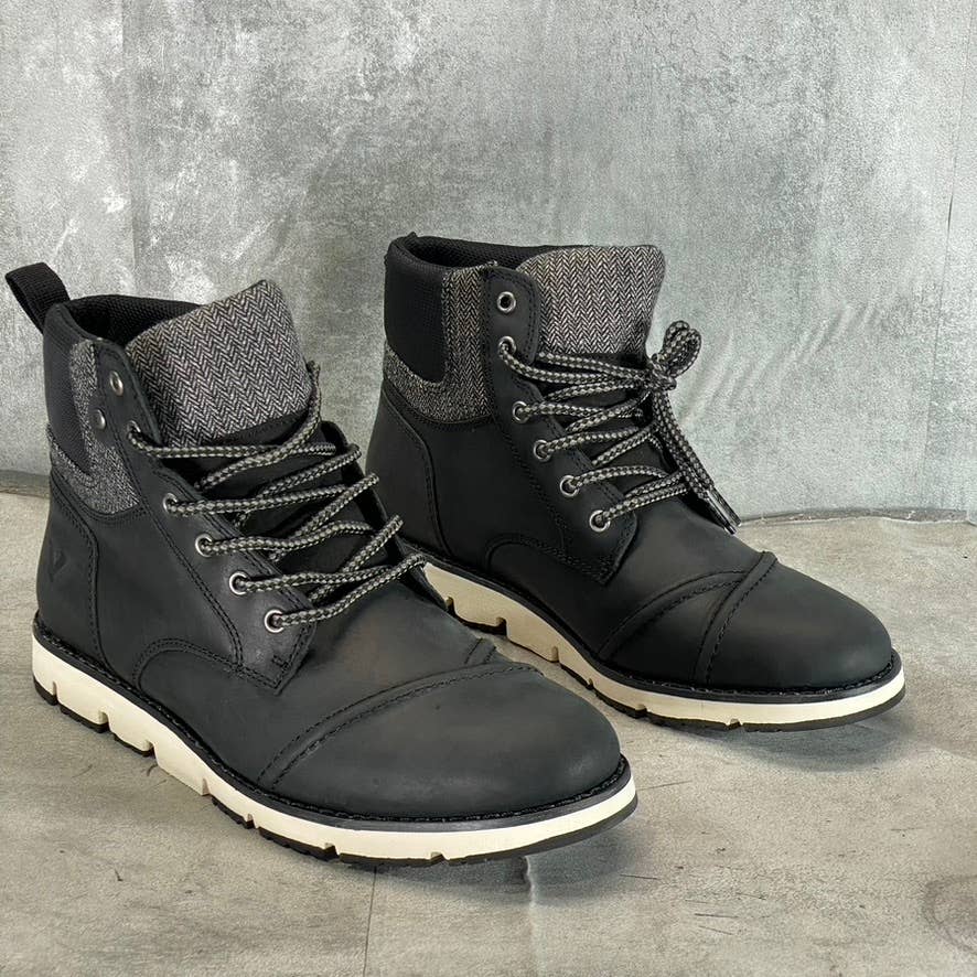 TERRITORY Men's Wide Black Raider Cap-Toe Lace-Up Ankle Boots SZ 9.5W