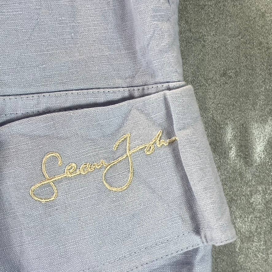 SEAN JOHN Men's Blue Elastic Waistband Linen Pull-On Shorts SZ 2XL