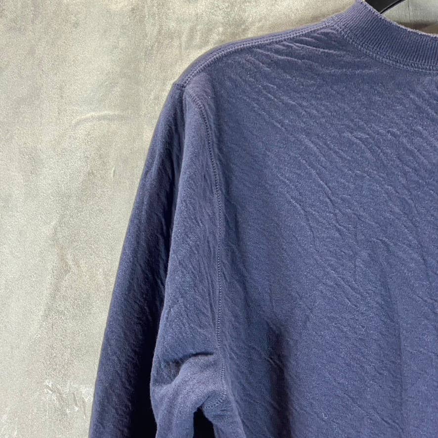 ABERCROMBIE & FITCH Men's Navy Pullover Henley Sweatshirt SZ M