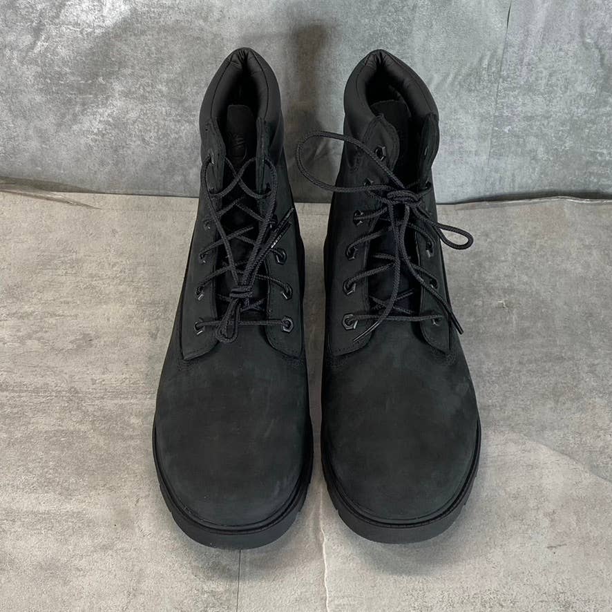 TIMBERLAND Women's Black Nubuck Linden Woods 6" Waterproof Lace-Up Boots SZ 11
