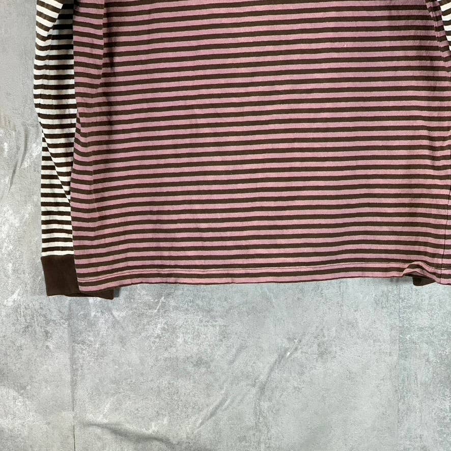 MADEWELL Men's Colorblock Striped Crewneck Long-Sleeve T-Shirt SZ M