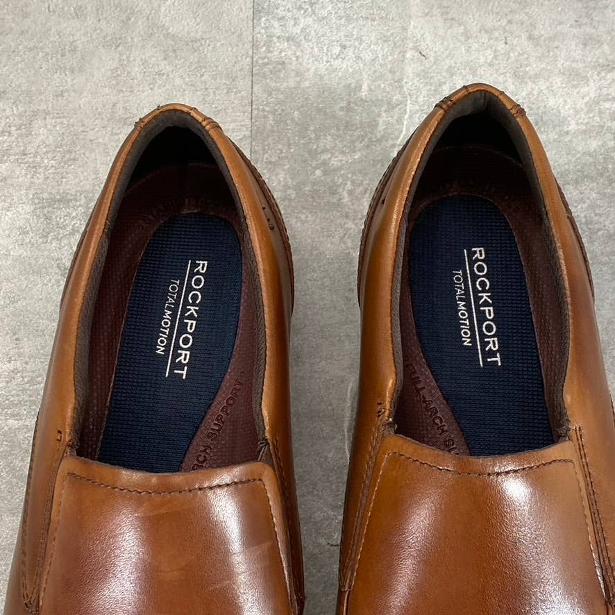 ROCKPORT Men's Wide Width Tan Total Motion Dressport Slip-On Shoes SZ 8.5W