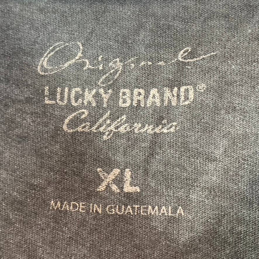 LUCKY BRAND Men's Gray Rock-N-Pocker Graphic Crewneck Short-Sleeve Shirt SZ XL
