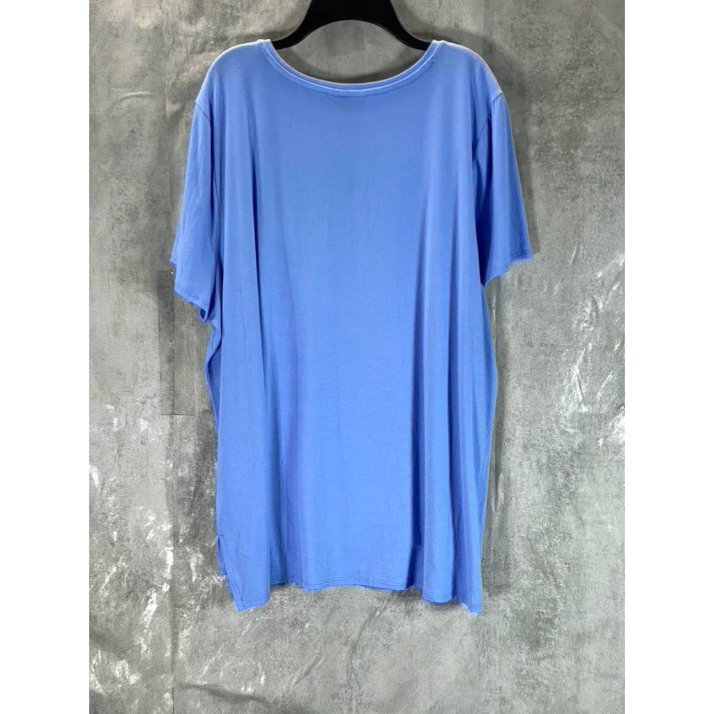 ALFANI Women's Blue Crewneck Short-Sleeve Tunic Top SZ XL