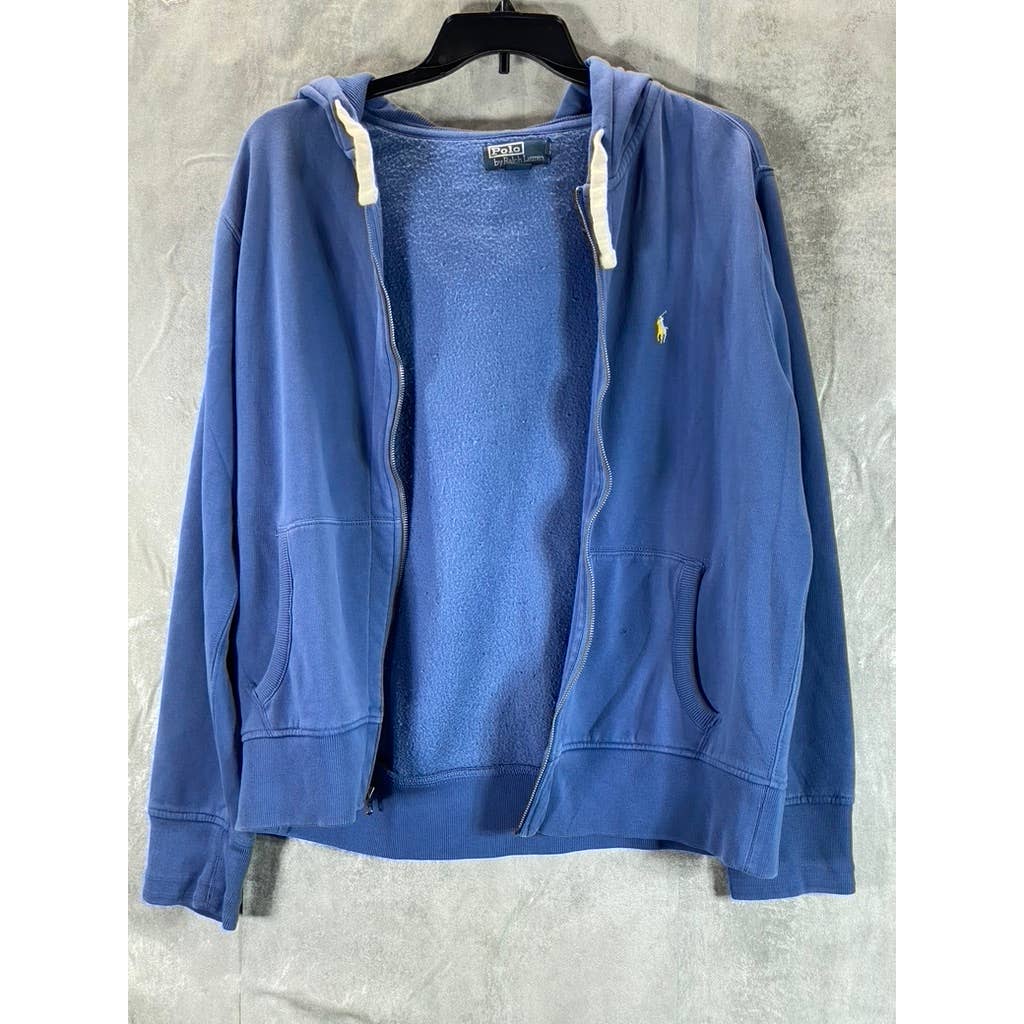 POLO RALPH LAUREN Men's Blue Fleece Full-Zip Hoodie SZ XL