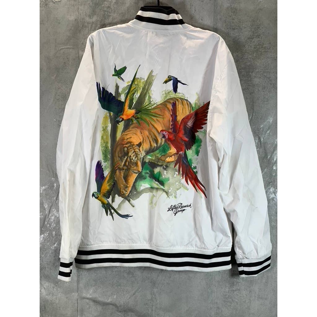LRG Men's Bright White Lifted Research Group Bomber Jacket SZ XL