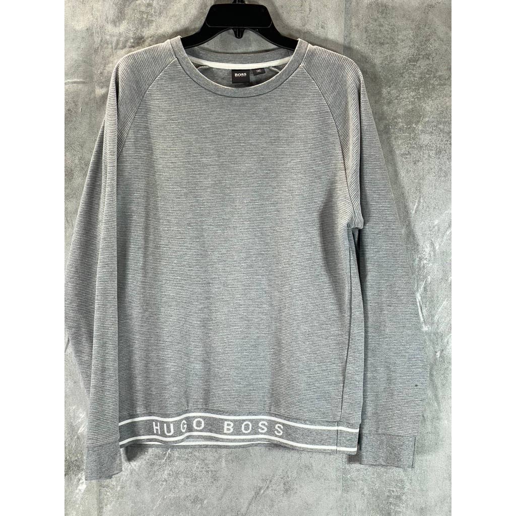 HUGO BOSS Women's Gray Bodywear Waffle Texture Logo Waistband Lunge Set SZ M