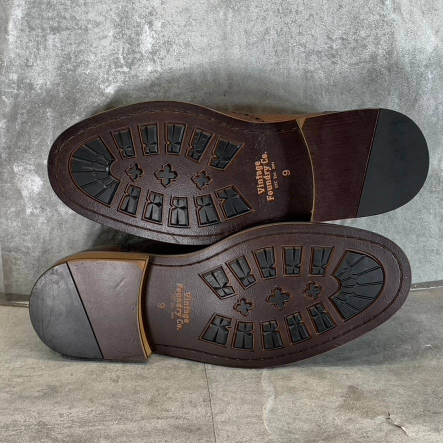 VINTAGE FOUNDRY CO. Men's Cognac Leather Clark Lace-Up Oxfords SZ 9