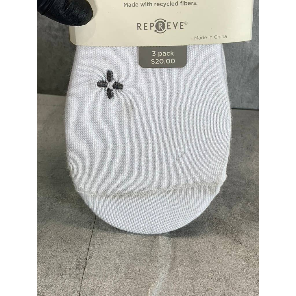 Sun + Stone Men's Solid White 3-Pack No-Show Socks SZ 10-13