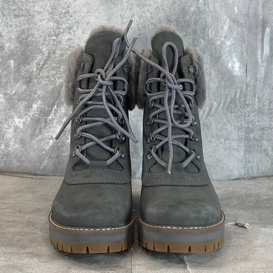 TIMBERLAND Women's Medium Grey Nubuck Leather Courmayeur Waterproof Boots SZ 7.5