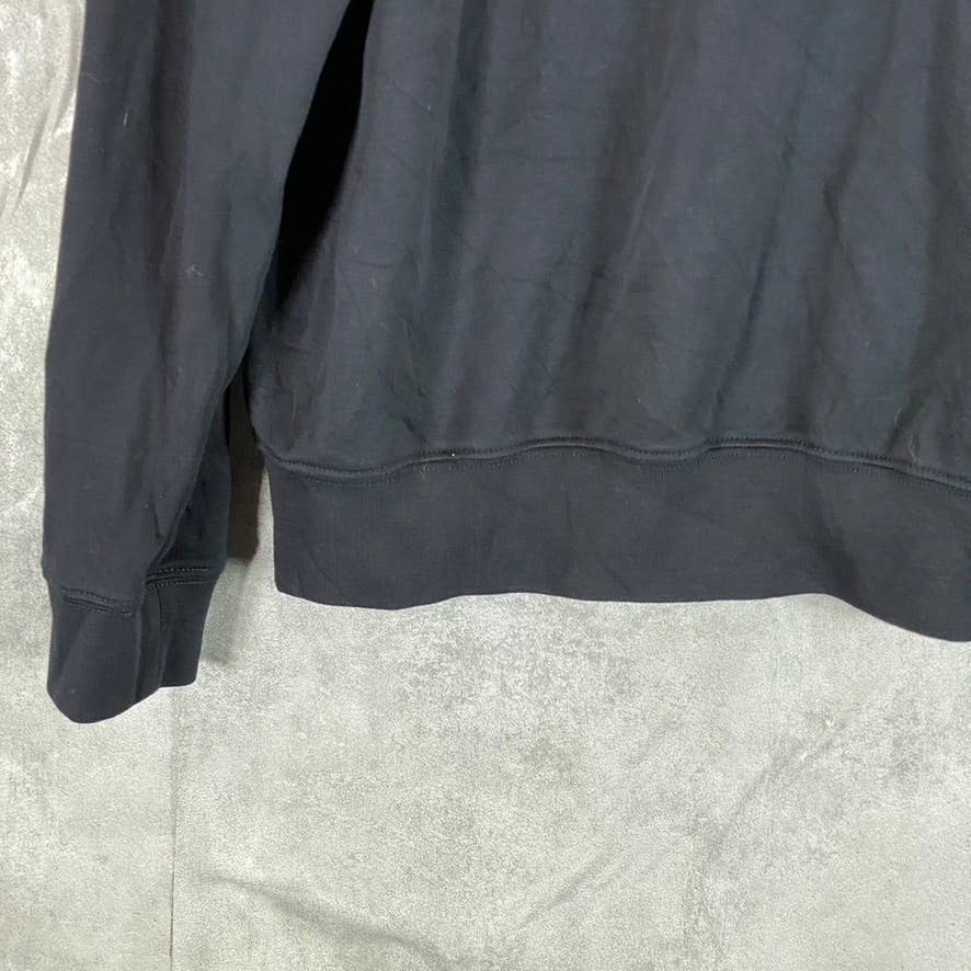 LANDS' END Men's Black Traditional-Fit Long-Sleeve Polo Shirt SZ L
