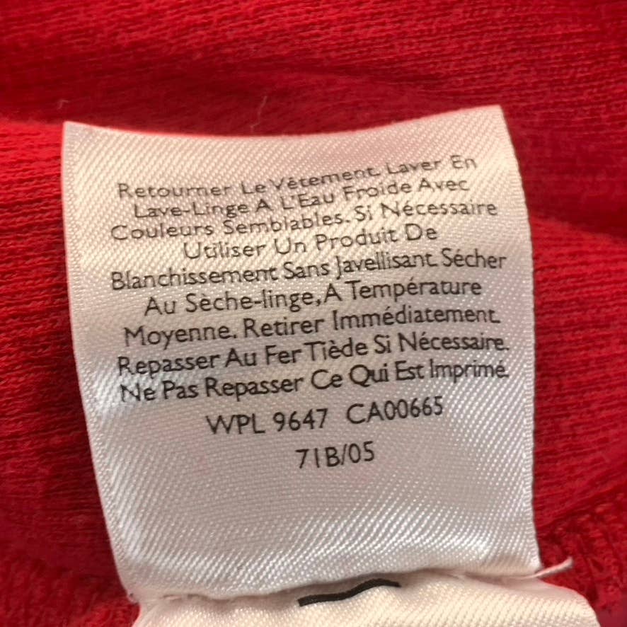 EDDIE BAUER Men's Red Quarter-Zip Cotton Pullover Sweater SZ M