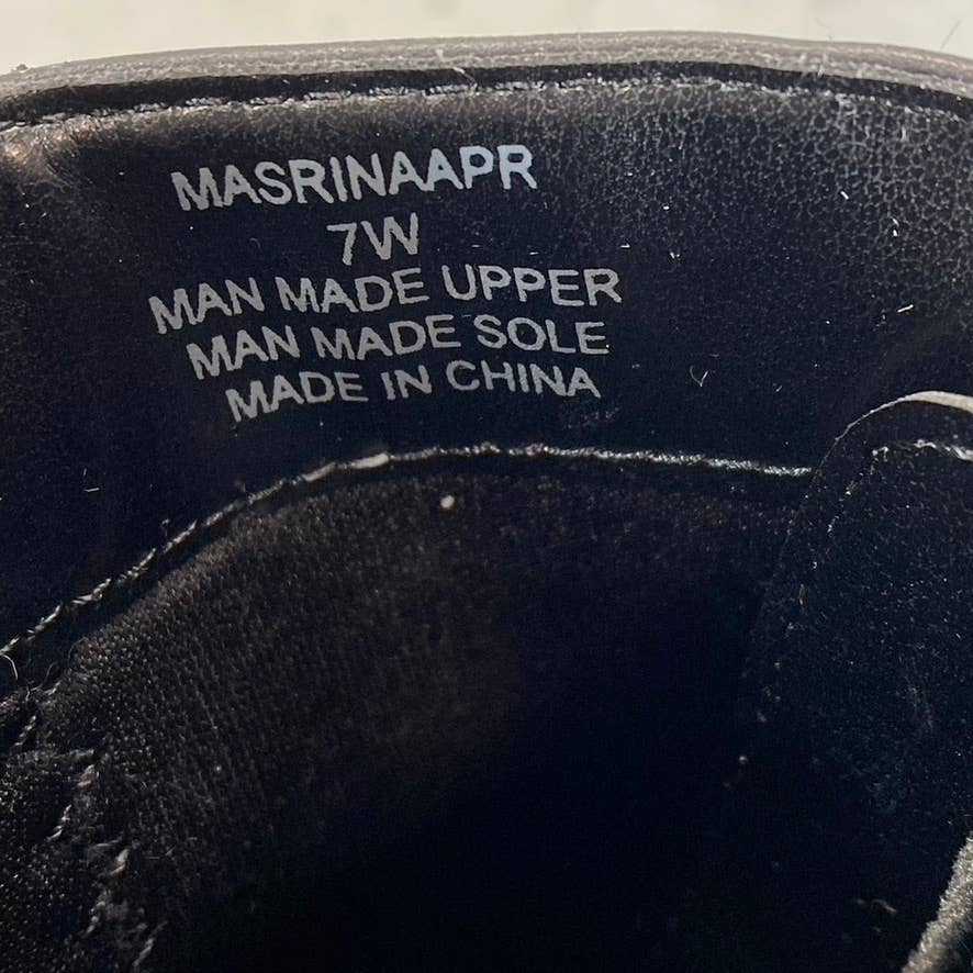 STYLE & CO Women's Wide Black Masrinaa Slip-On Block-Heel Ankle Boots SZ 7W
