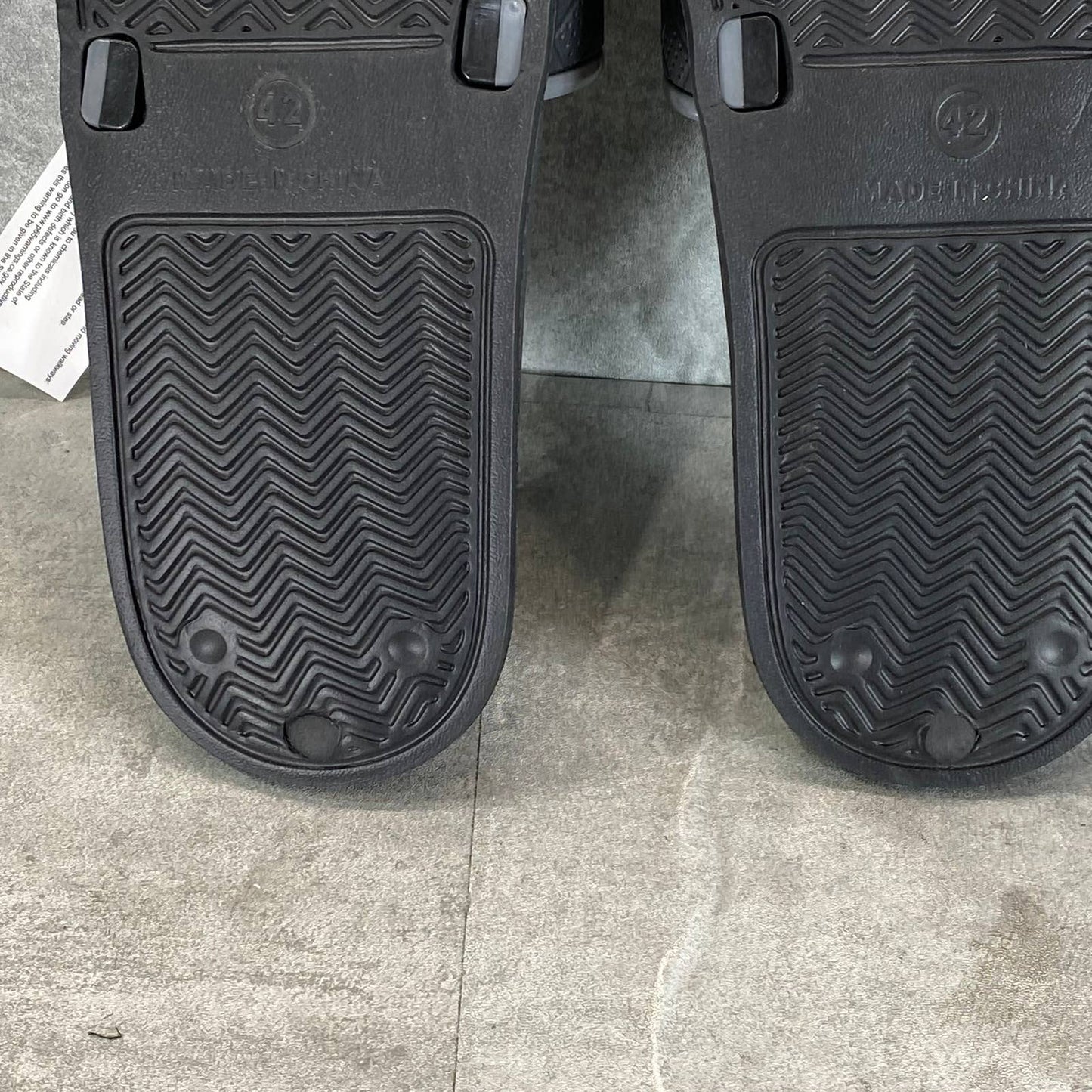 AKADEMIKS Men's Black Faux-Leather Comfort Side Stripe Slide Sandals SZ 9