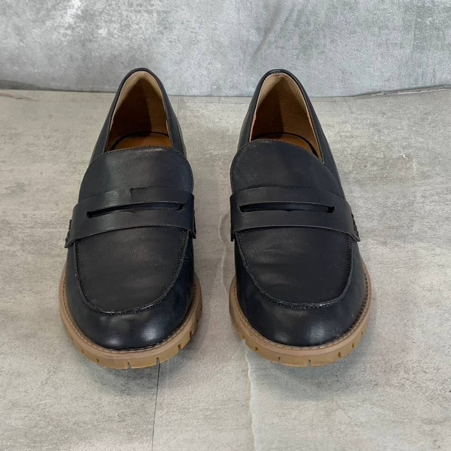 STYLE & CO Women's Black Faux-Leather Olivviaa Slip-On Penny Loafers SZ 7.5