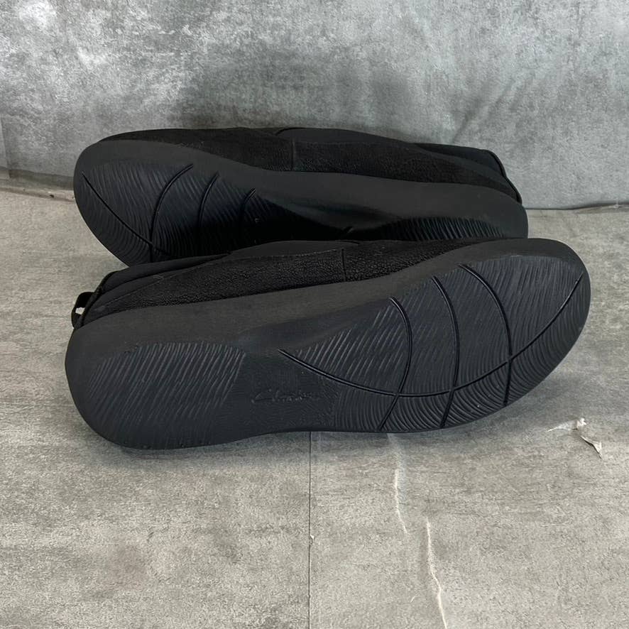 CLARKS Cloudsteppers Women's Wide Black Sillian Paz Slip-On Comfort Shoes SZ6.5W