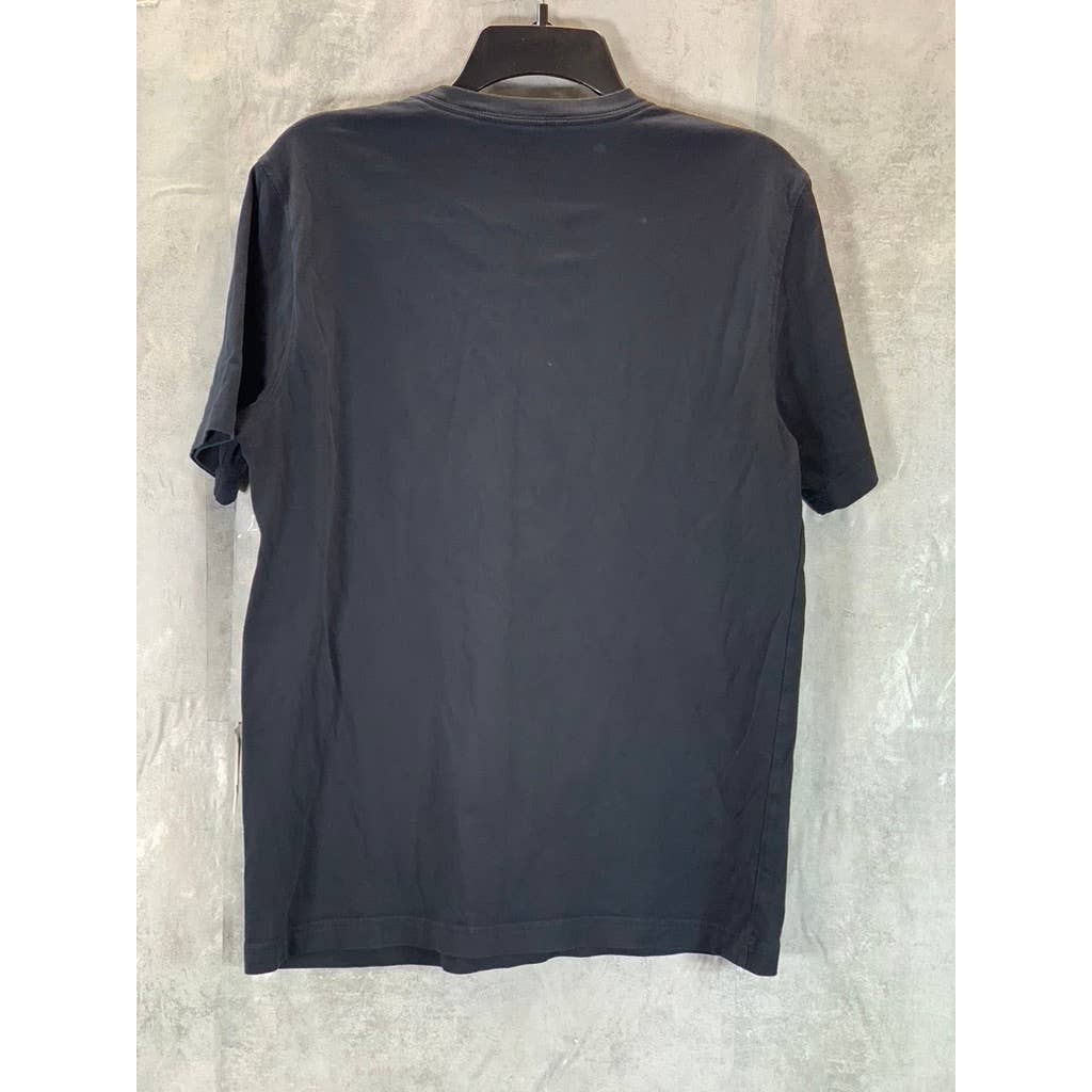 LANDS' END Men's Black Solid Crewneck Super-T Tailored-Fit T-Shirt SZ M