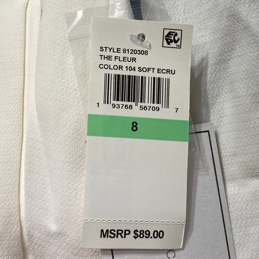 1. STATE The Fleur Ivory Textured Crepe Tie Waist Short SZ 8