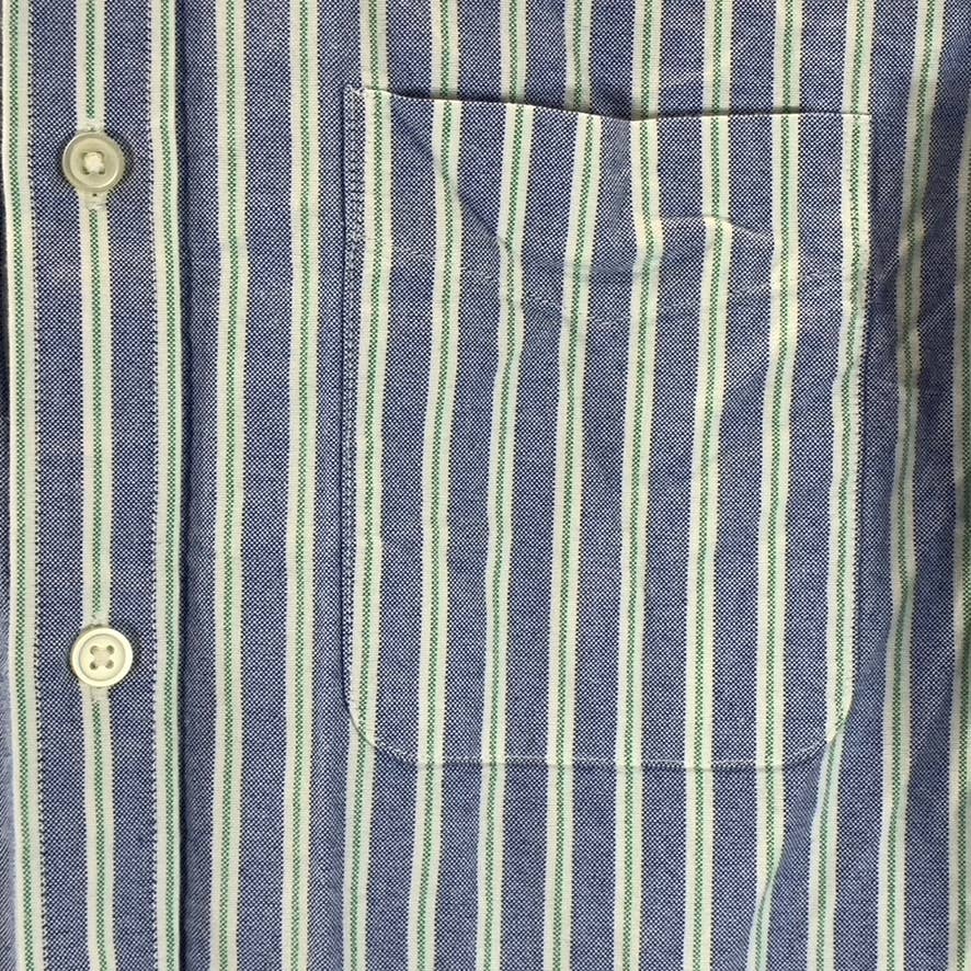 EVERLANE Men's Blue Striped Slim-Fit Button-Up Long-Sleeve Shirt SZ S