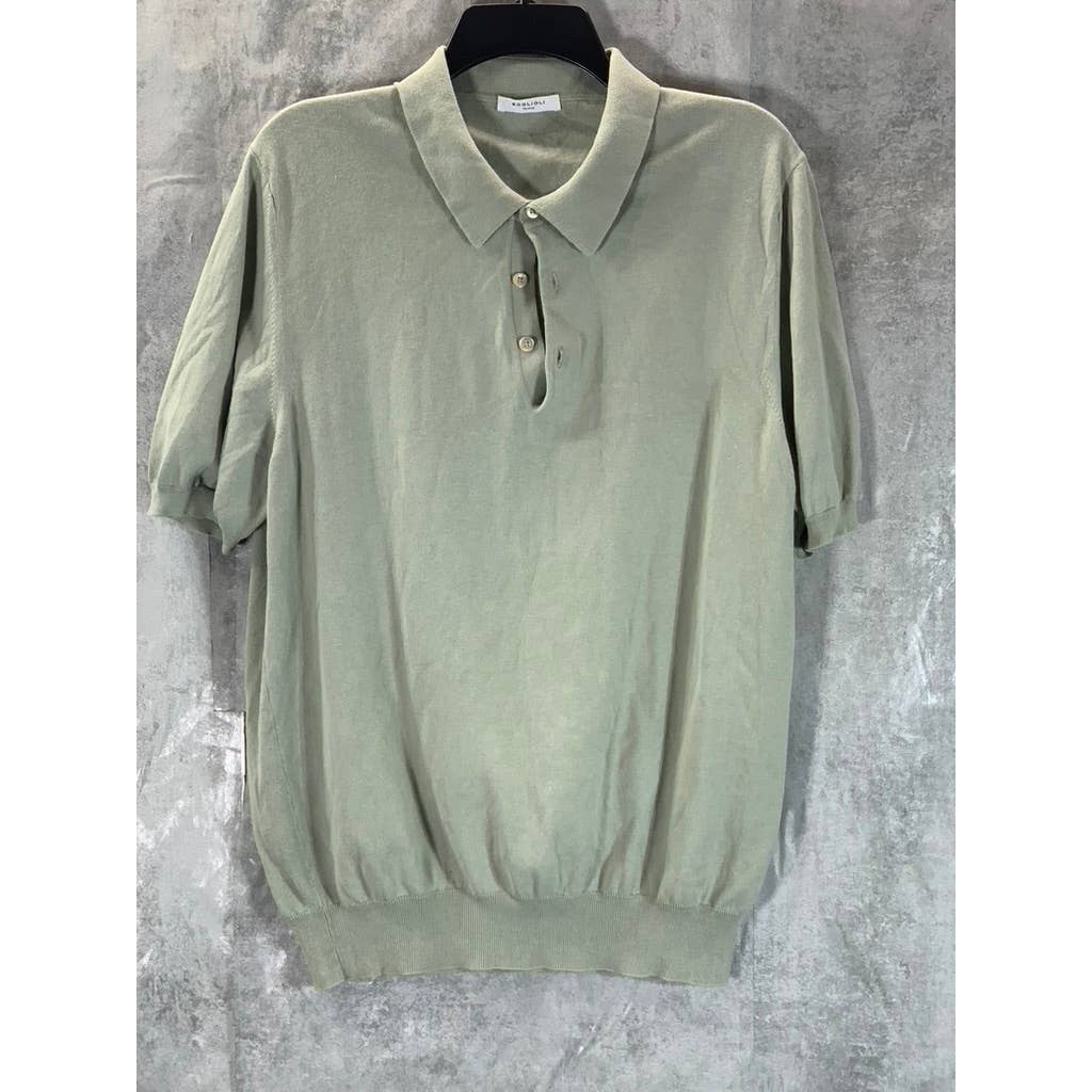 BOGLIOLI MILANO Men's Green Cotton Short Sleeve Polo Shirt SZ M