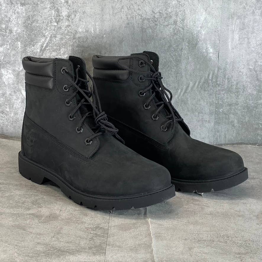 TIMBERLAND Women's Black Nubuck Linden Woods 6" Waterproof Lace-Up Boots SZ 11